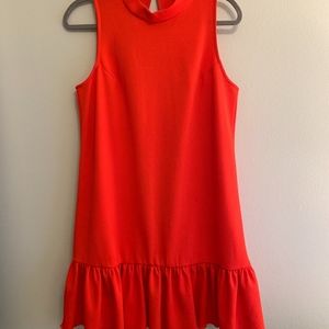 Trina Turk Red Dress | Ruffle | High Neck | New